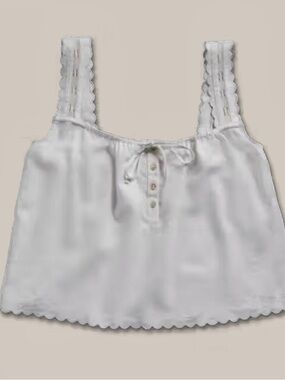 Tecovas natural white linen cotton tank